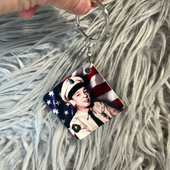 Barney Fife Andy Griffith Key Ring Chain New Metal Key Fob Vintage Photo Art - Picture 2 of 7